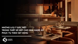 Thi công bếp nhà hàng Âu có quầy bar rượu – cách phối hợp không gian và vận hành