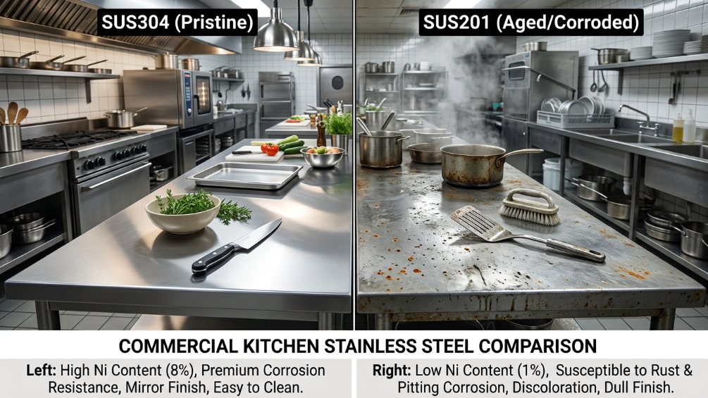 Inox 304 vs 201 Trong Bếp Nhà Hàng: So Sánh | Saigon Horeca