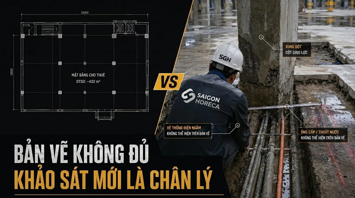 Quy trình khảo sát mặt bằng trước khi thiết kế bếp nhà hàng