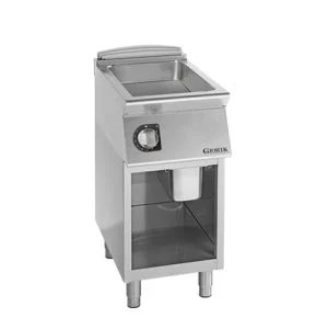 Unika 700 MULTIPURPOSE BRATT PAN ON OPEN BASE CABINET Giorik CM720G Tilt Pan
