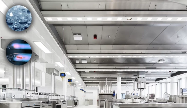 KCW-UV Industrial Kitchen Ventilated Ceiling – Water Wash and Capture Ray™ ventilated ceiling (CE) Halton