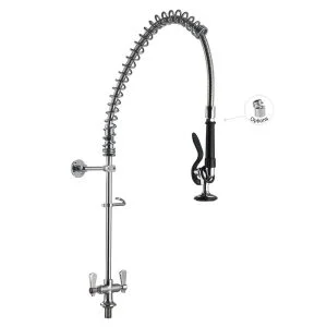 3-Drawer Faucet 86000-1 Single Base Deck Mount Dual Temperature 3 Compartment Sink Pre Rinse Faucet Toprinse