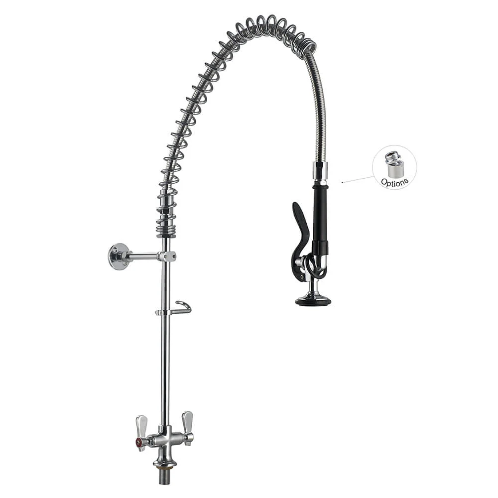 3-Drawer Faucet 86000-1 Single Base Deck Mount Dual Temperature 3 Compartment Sink Pre Rinse Faucet Toprinse
