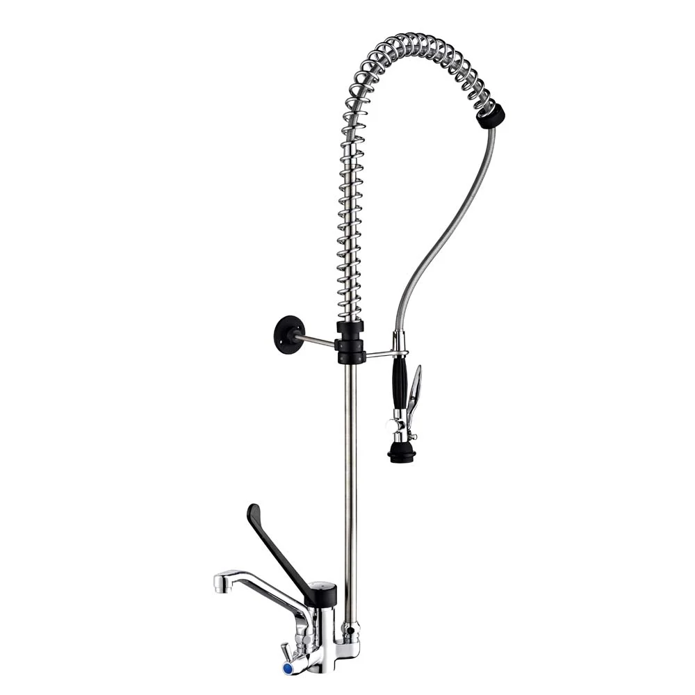 Vòi Xịt Rửa Thị Trường Châu Âu 90302 Single Hole Deck Mount Europe Mixing Pre Rinse Faucet For Commercial Use Toprinse