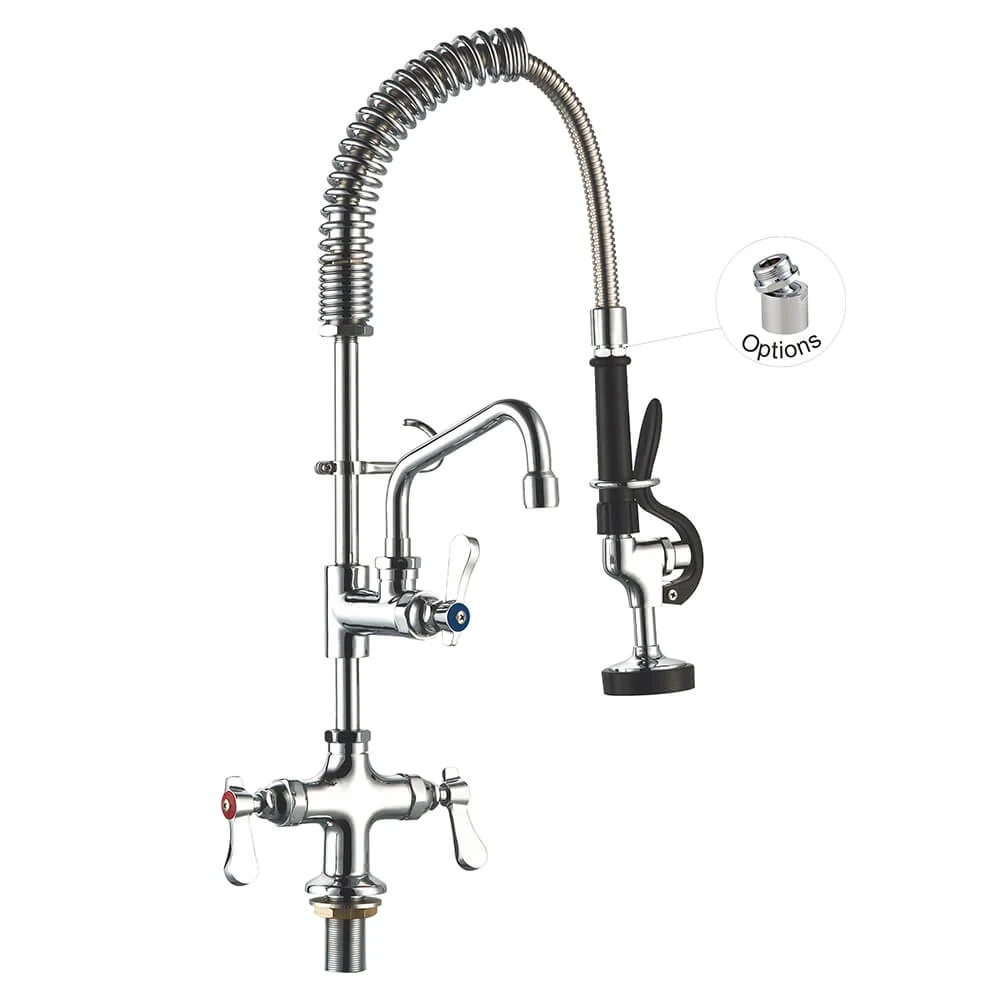 Vòi Xịt Rửa Quầy Bar 98001MN-2 Single Base Deck Mount Bar Pre-Rinse Faucet For Coffee Shop with 6″ Add-on Faucet Toprinse