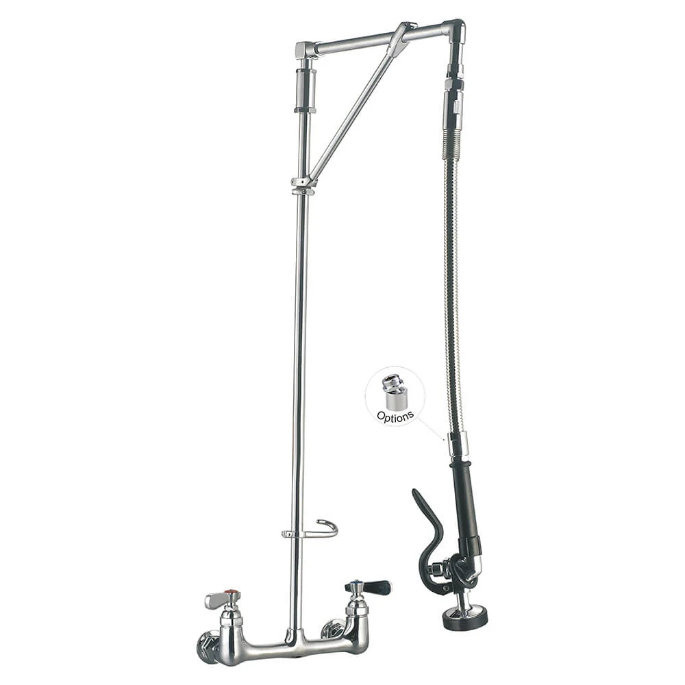 Vòi Xịt Rửa Công Nghiệp 98002-M001 Wall Mount Commercial Pre-Rinse Kitchen Sink Faucet, swivel arm support Toprinse