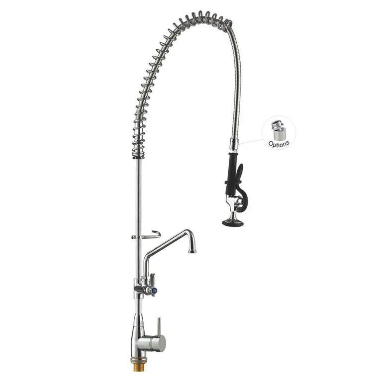 Restaurant Sink Faucet 98005-2 Single Hole Deck mount Commercial Sink Restaurant Pre-Rinse Faucet with Add-on Faucet Toprinse