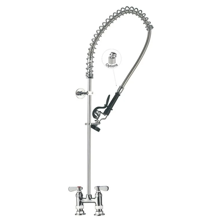 98006-1 Commercial Sink Restaurant Pre-Rinse Faucet with Sprayer, 4 Inches Center, Deck mount Toprinse