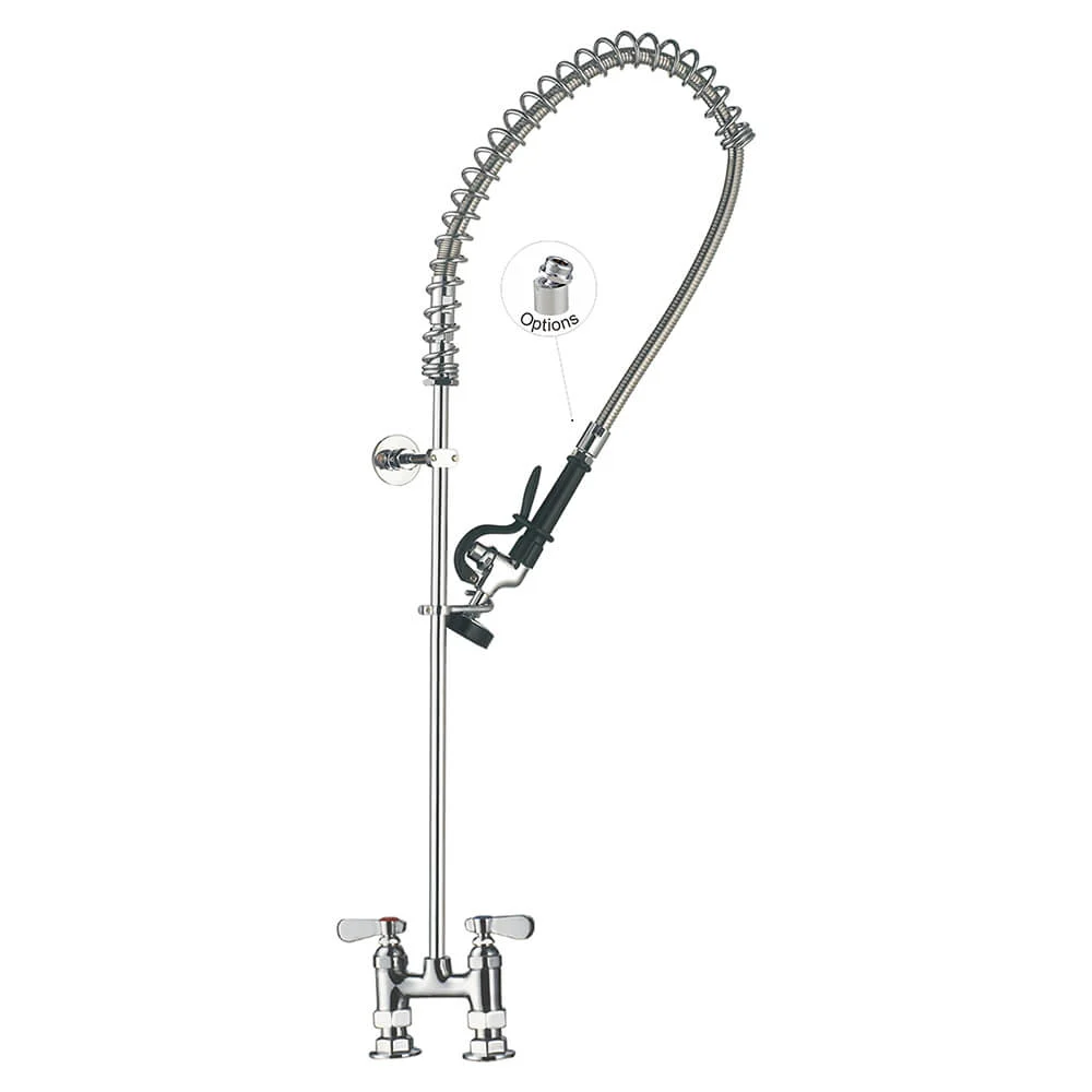 Vòi Xịt Rửa Chén Nhà Hàng 98006-1 Commercial Sink Restaurant Pre-Rinse Faucet with Sprayer, 4 Inches Center, Deck mount Toprinse