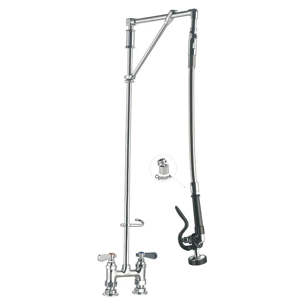 98006-M001 Commercial Pre-Rinse Faucet with Sprayer, 4 Inches Center, Deck mount, swivel arm support Toprinse