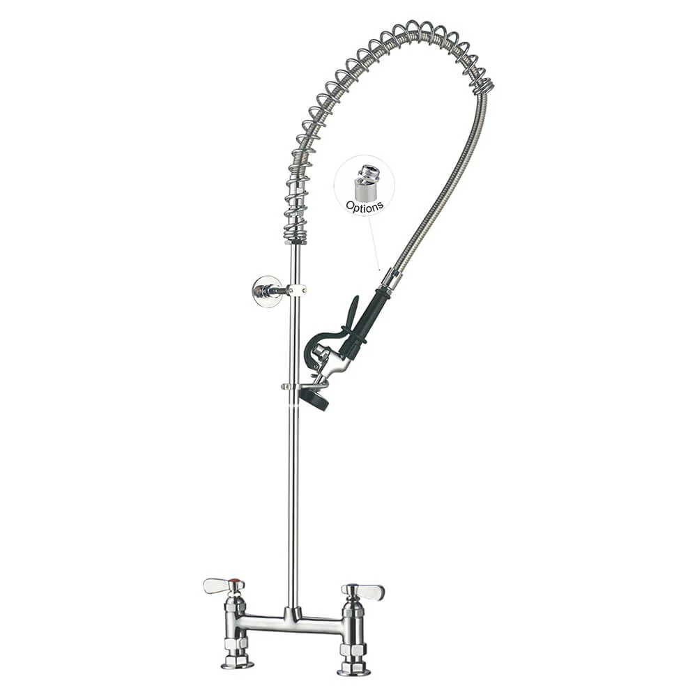 Vòi Xịt Rửa Chén Nhà Hàng 98007-1 8 Inches Center Deck mount Faucet Commercial Sink Restaurant Pre-Rinse Faucet Toprinse