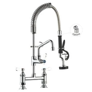Vòi Xịt Rửa Quầy Bar Nóng Lạnh Gắn Chậu Tâm 8 Inch Kèm Vòi Phụ Toprinse 98007MN-2