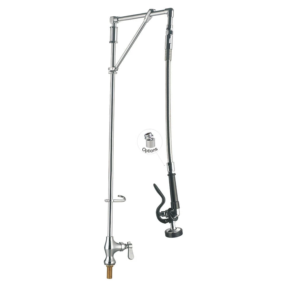 Industrial Washing Faucet 98008-M001 Single Hole Deck mount Commercial Pre-Rinse Faucet, swivel arm support Toprinse