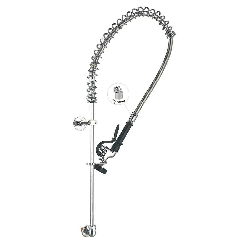 Vòi Xịt Rửa Chén Gắn Tường 98010-1 Single Temperature Wall Mount Commercial Kitchen Pre-Rinse Faucet, no handle Toprinse
