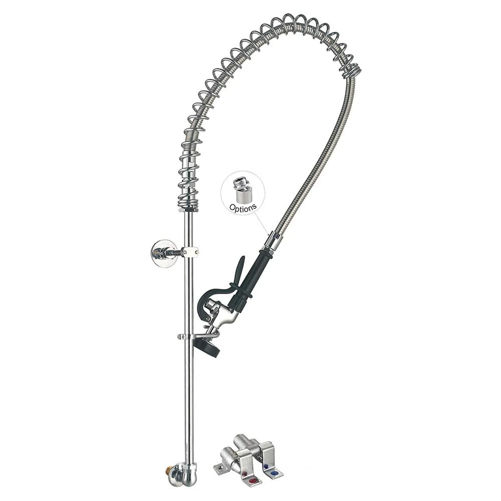 Vòi Xịt Rửa Rảnh Tay (Cảm Ứng / Đạp Chân) 98010AF-1 Wall Mount Pre-Rinse Faucet with Pedal Valve for Commercial Kitchen Toprinse