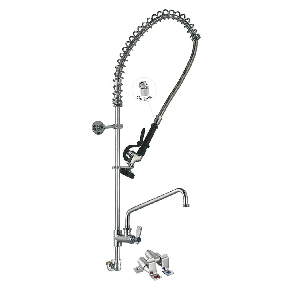 Vòi Xịt Rửa Rảnh Tay (Cảm Ứng / Đạp Chân) 98010AF-2 Wall Mount Pre-Rinse Faucet, pot filler faucet with Pedal Valve for Commercial Kitchen Toprinse