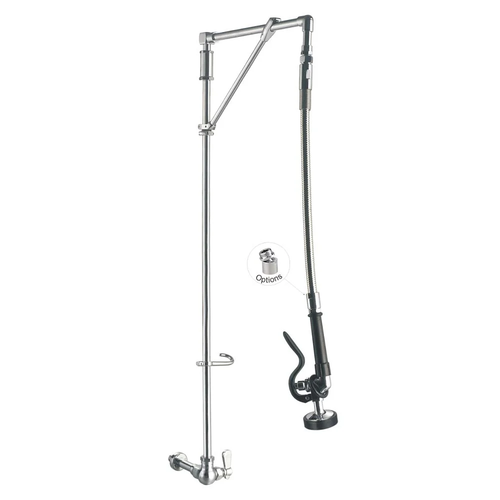Vòi Xịt Rửa Công Nghiệp 98011-M001 Single Temperature Wall Mount Commercial Pre-Rinse Faucet, swivel arm support Toprinse