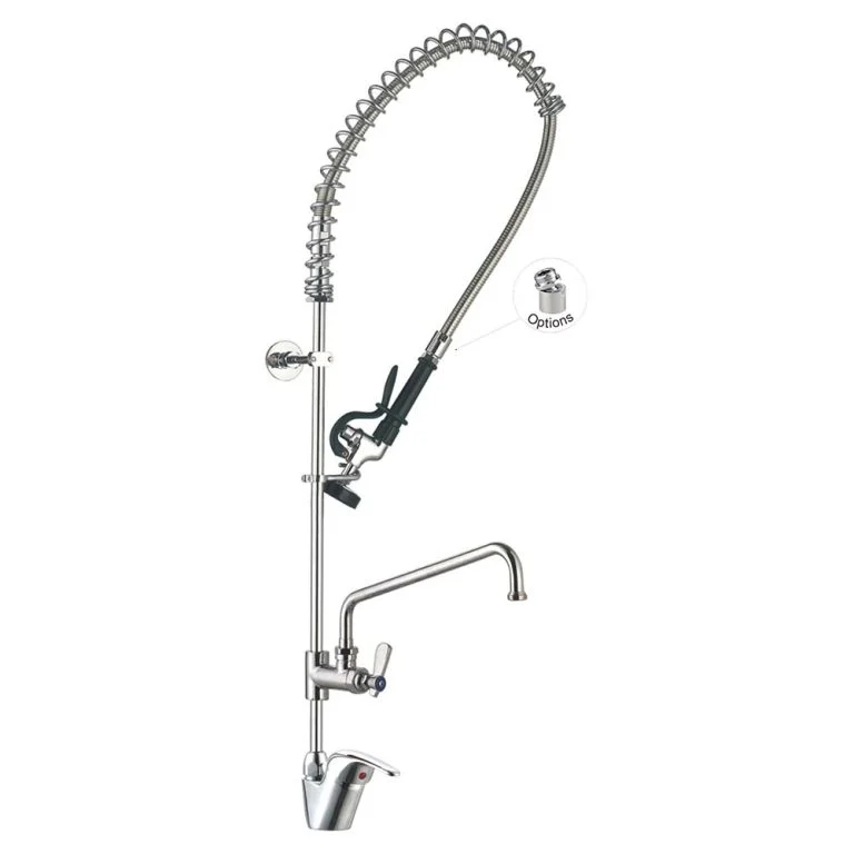 Restaurant Sink Faucet 98012-2 Single Temperature Deck mount Commercial Sink Restaurant Pre-Rinse Faucet with Add-on Faucet Toprinse