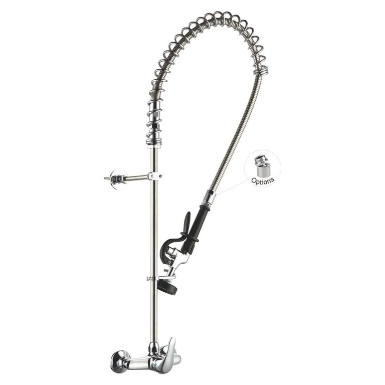 Wall Mount Faucet 98013-1 6 Inches Center Wall Mount Pre-Rinse Commercial Kitchen Sink Faucet Toprinse