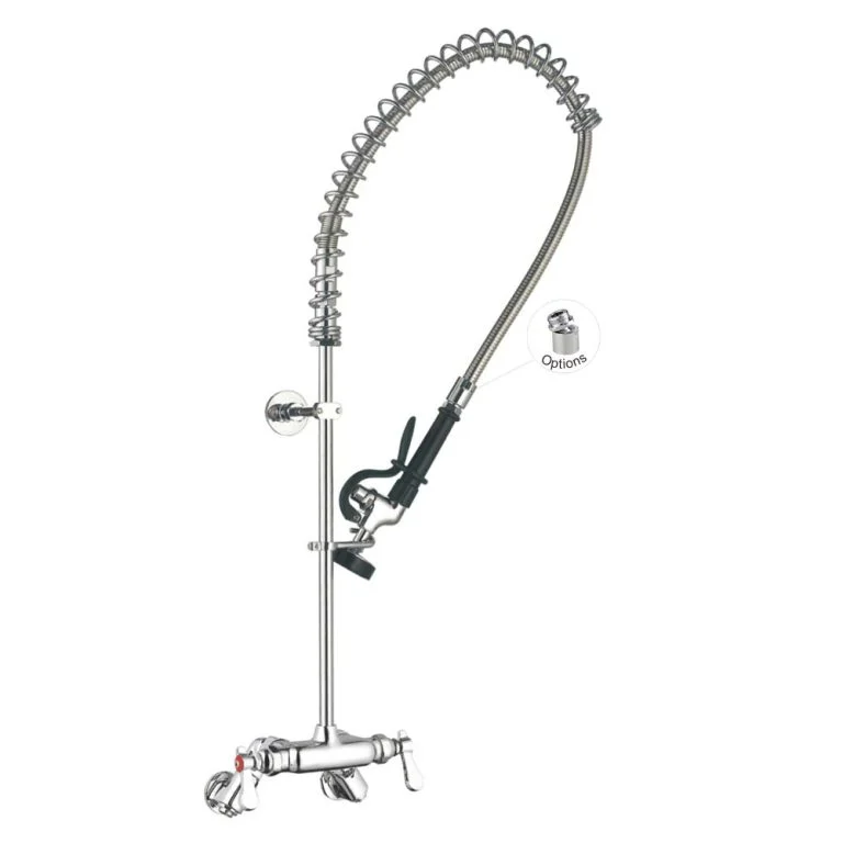 Wall Mount Faucet 98014-1 Ajustable Center Wall Mount Commercial Pre-Rinse Kitchen Sink Faucet Toprinse