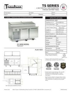 Traulsen Pizza Preparation Table TS072HT