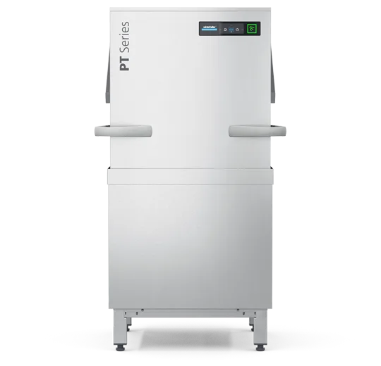 Máy rửa chén cửa sập thu hồi nhiệt khoang rộng Winterhalter PT-L EnergyPlus