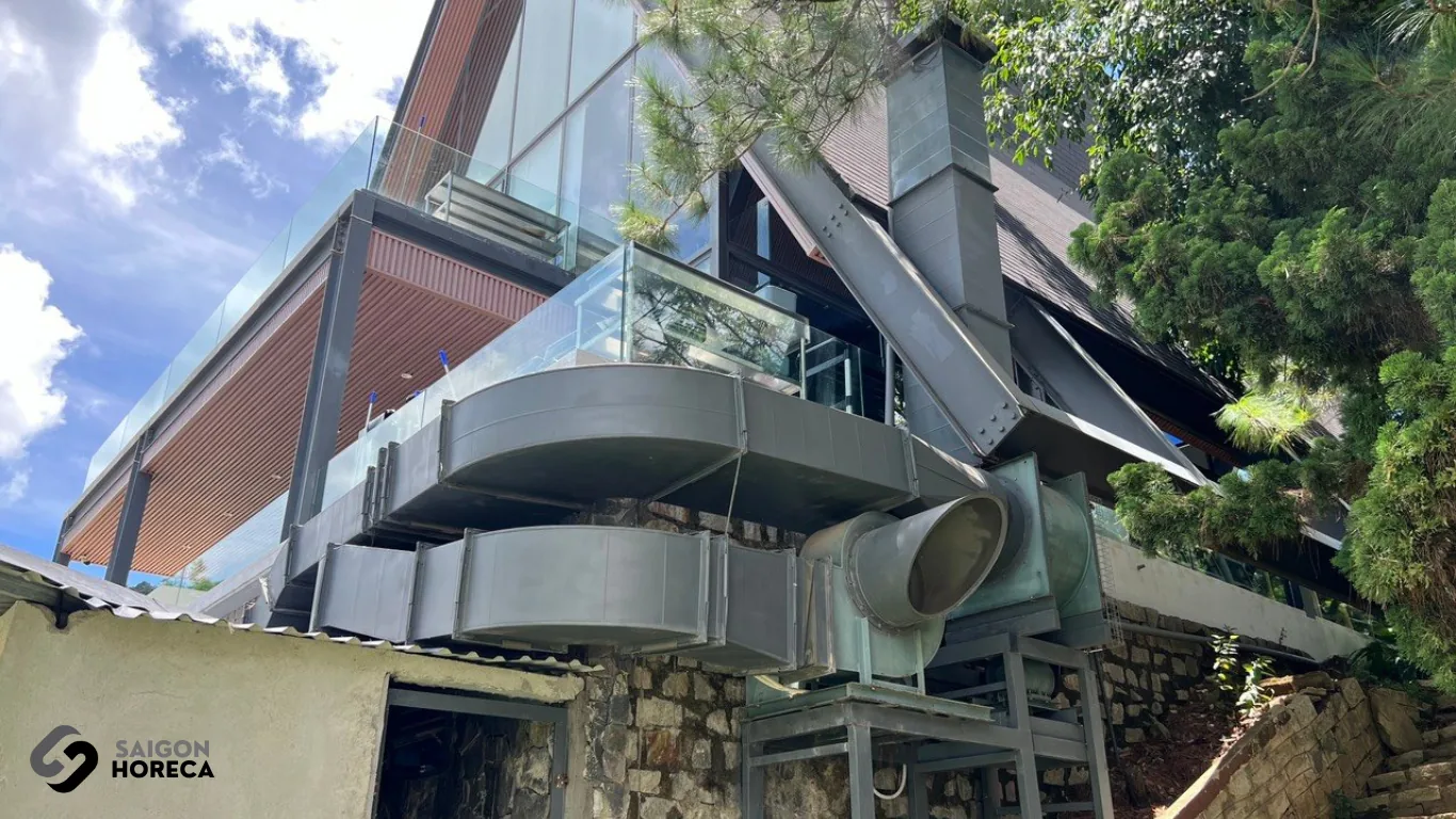Exterior stainless steel exhaust ductwork and ventilation system
