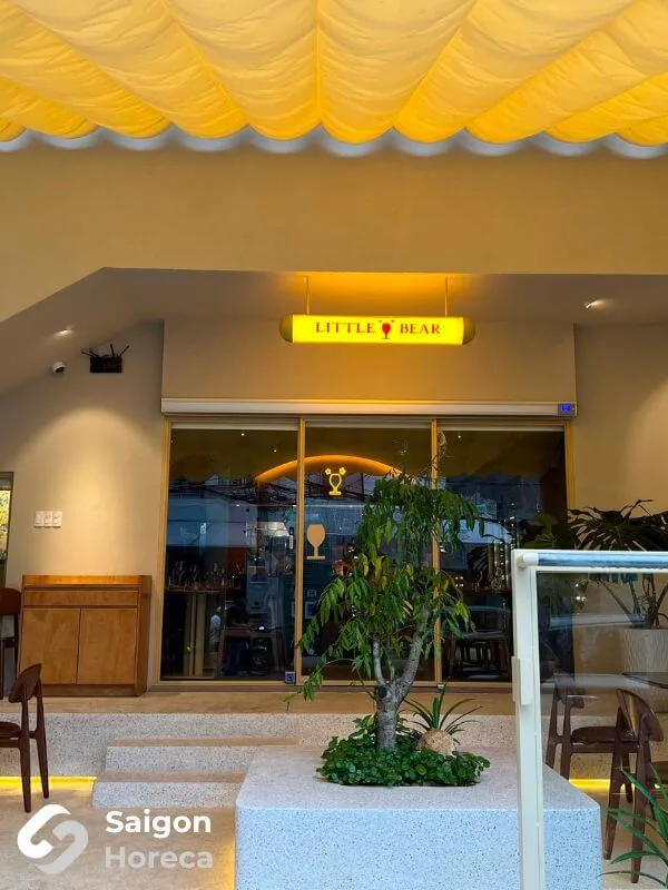 Elegant and understated facade of Little Bear restaurant in Thao Dien